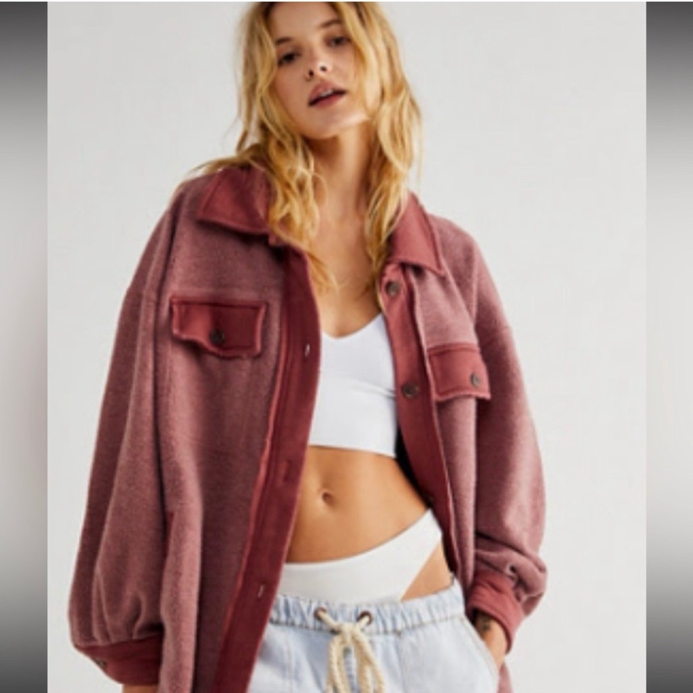 Free People Ruby Jacket Maroon Size Small